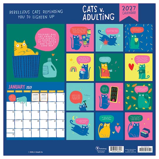 2027 Cat vs Adulting Wall Calendar